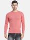 Men Light Red Solid Pullover