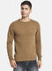 Men Brown Solid Sweater