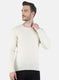 Men Off White Solid Pullover
