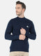 Men NAvy Blue Solid Pullover