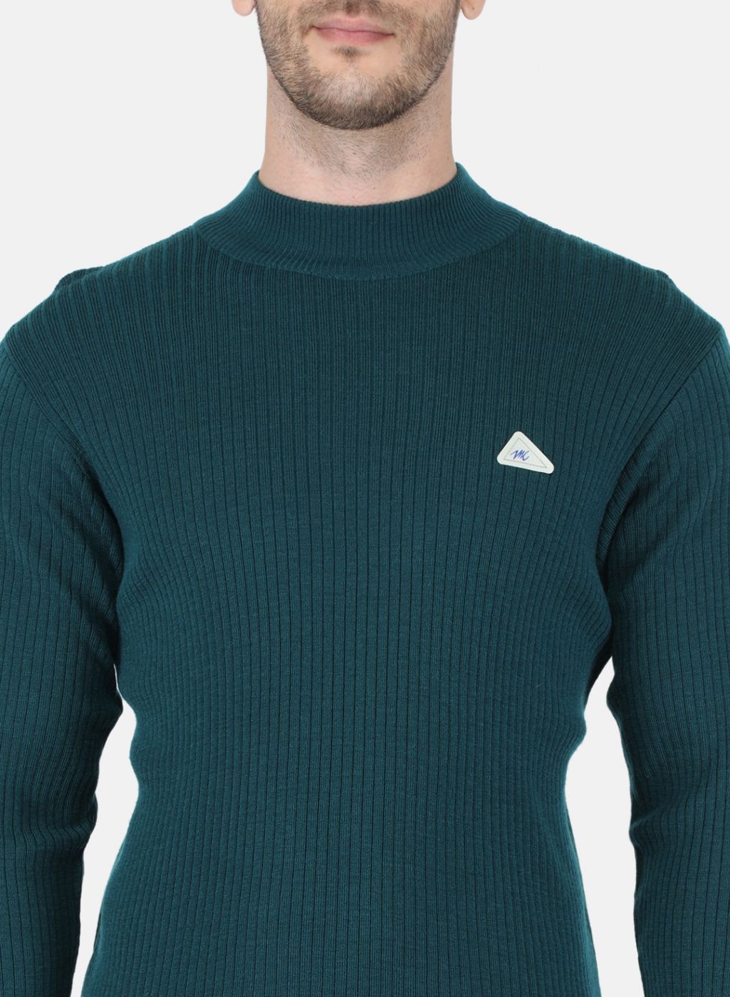 Men Green Solid Pullover