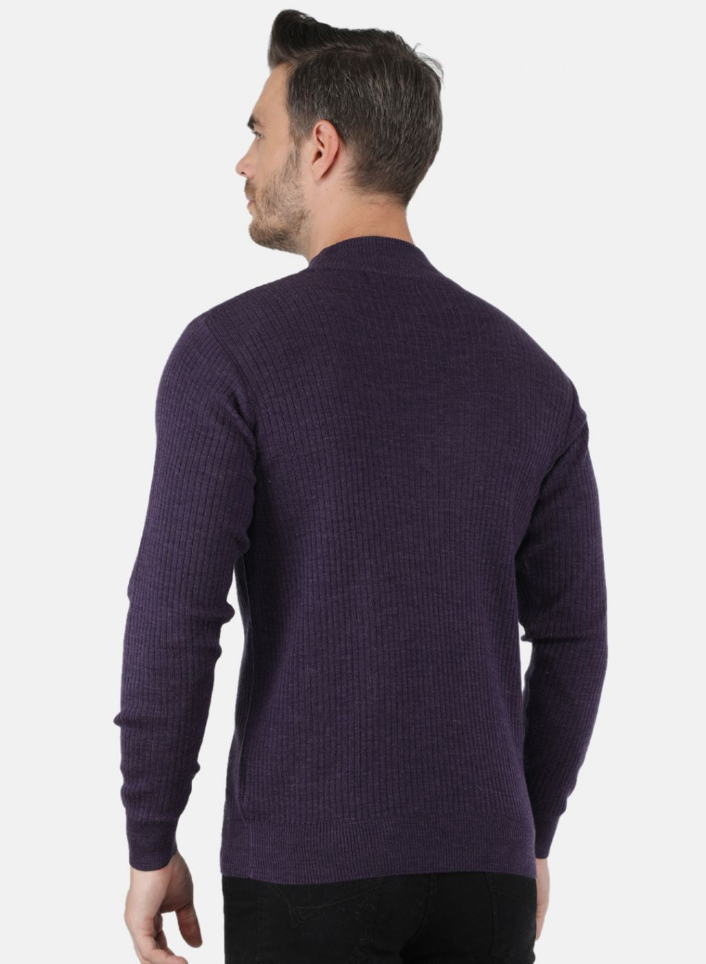 Men Purple Solid Pullover