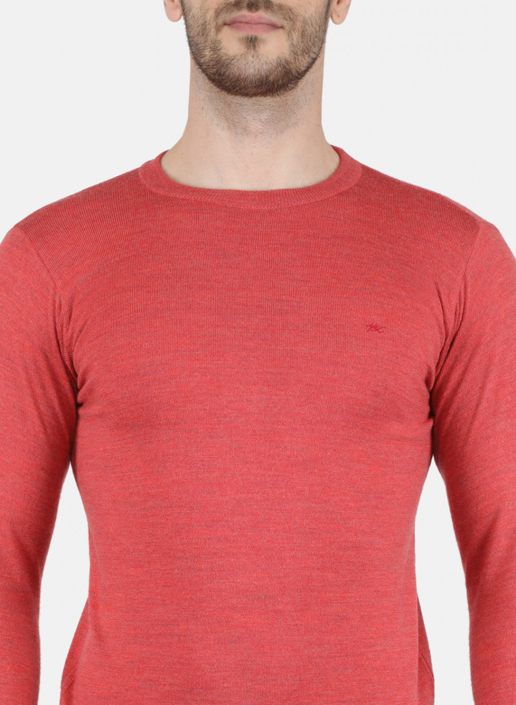 Men Light Red Solid Pullover