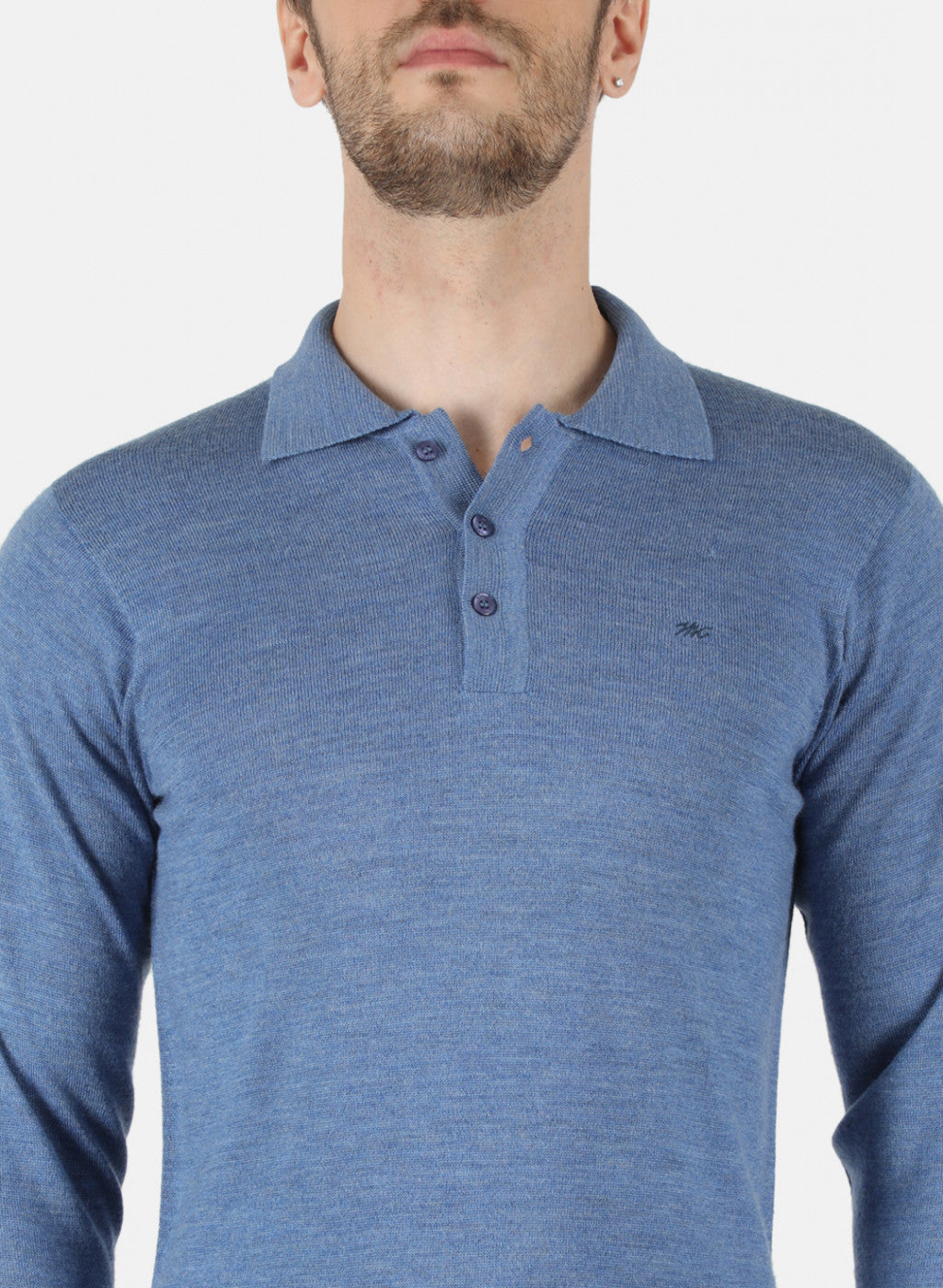Men Blue Solid T-Shirt