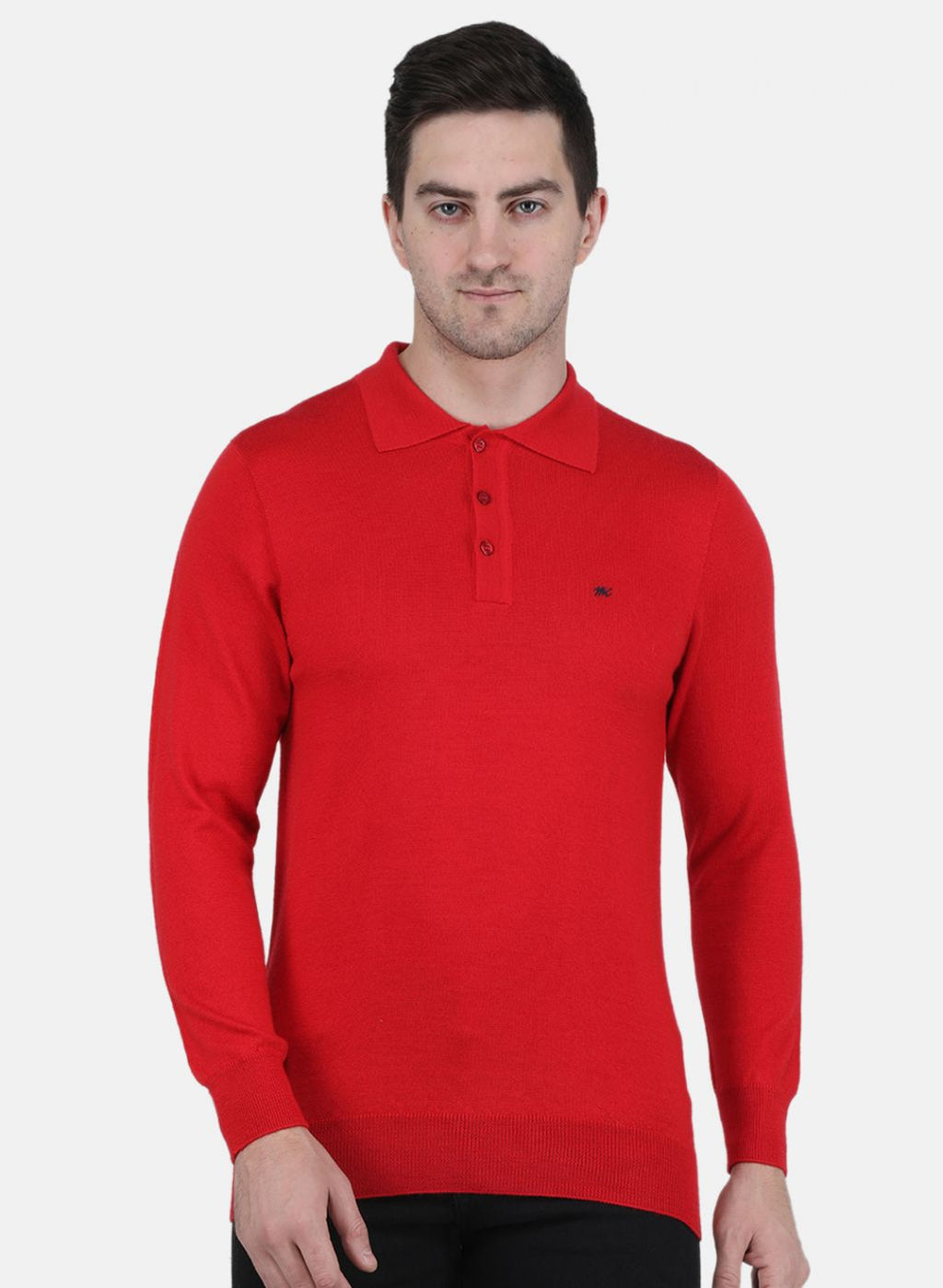 Men Red Solid T-Shirt