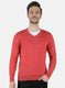 Men Light Red Solid Pullover