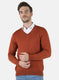 Men Orange Solid Pullover