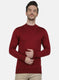 Men Maroon Solid Pullover
