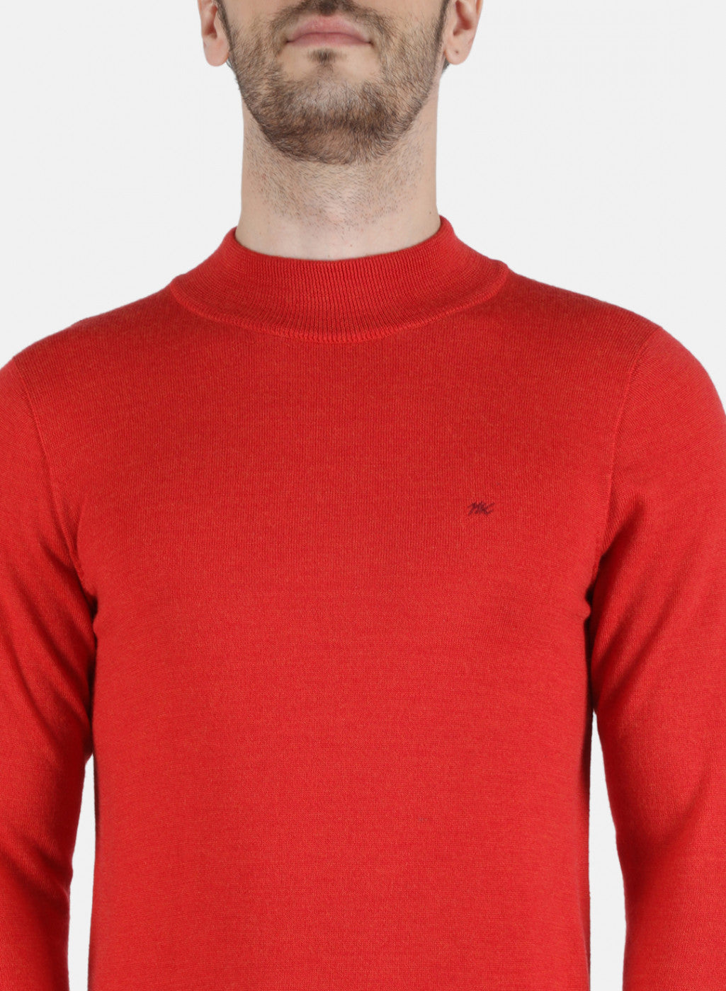 Men Red Solid Pullover
