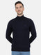 Men NAvy Blue Solid Pullover