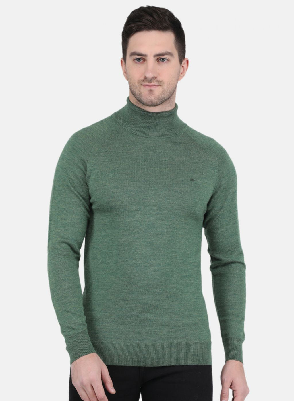 Men Green Solid Pullover