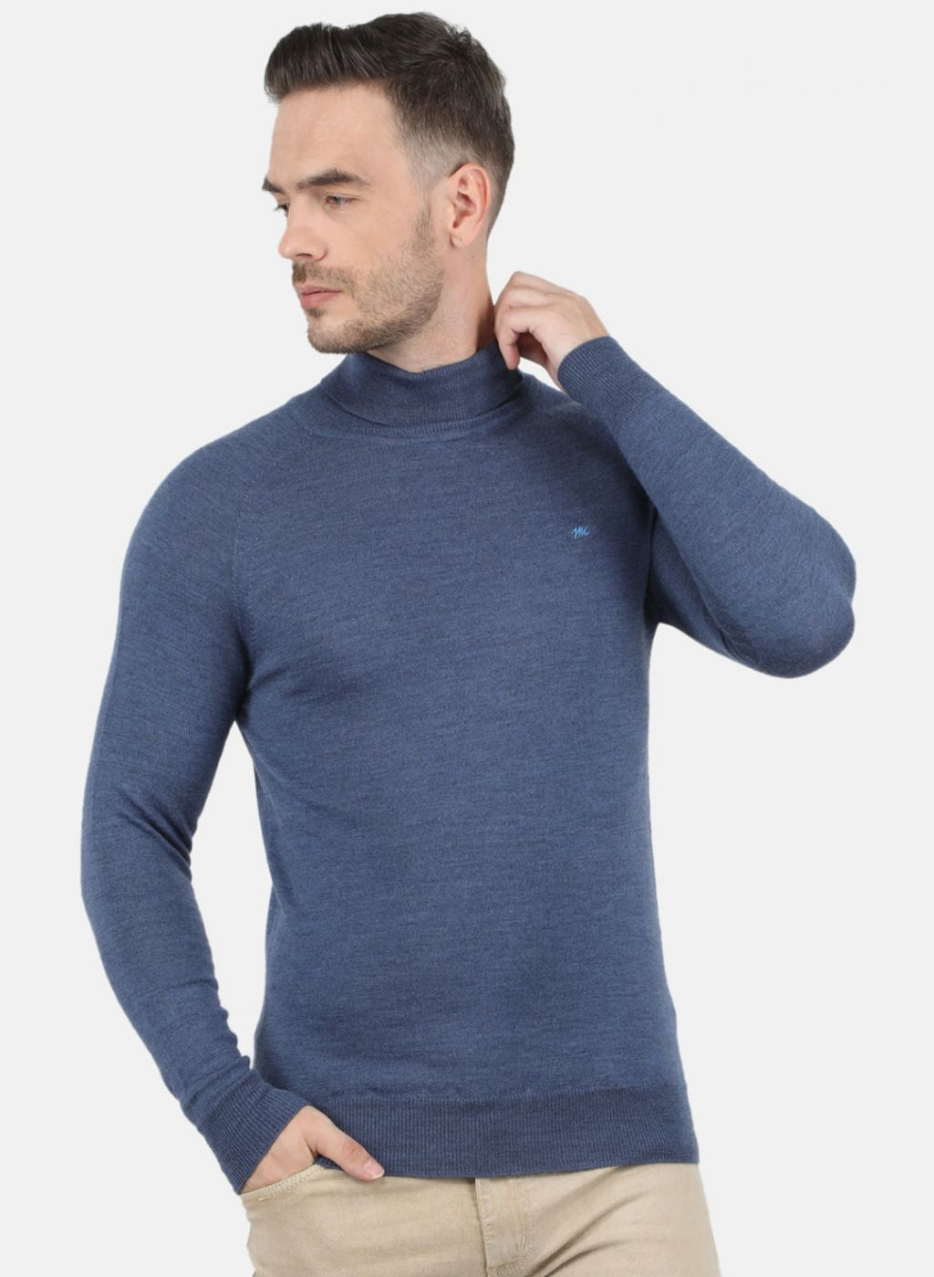 Men Grey Solid Pullover