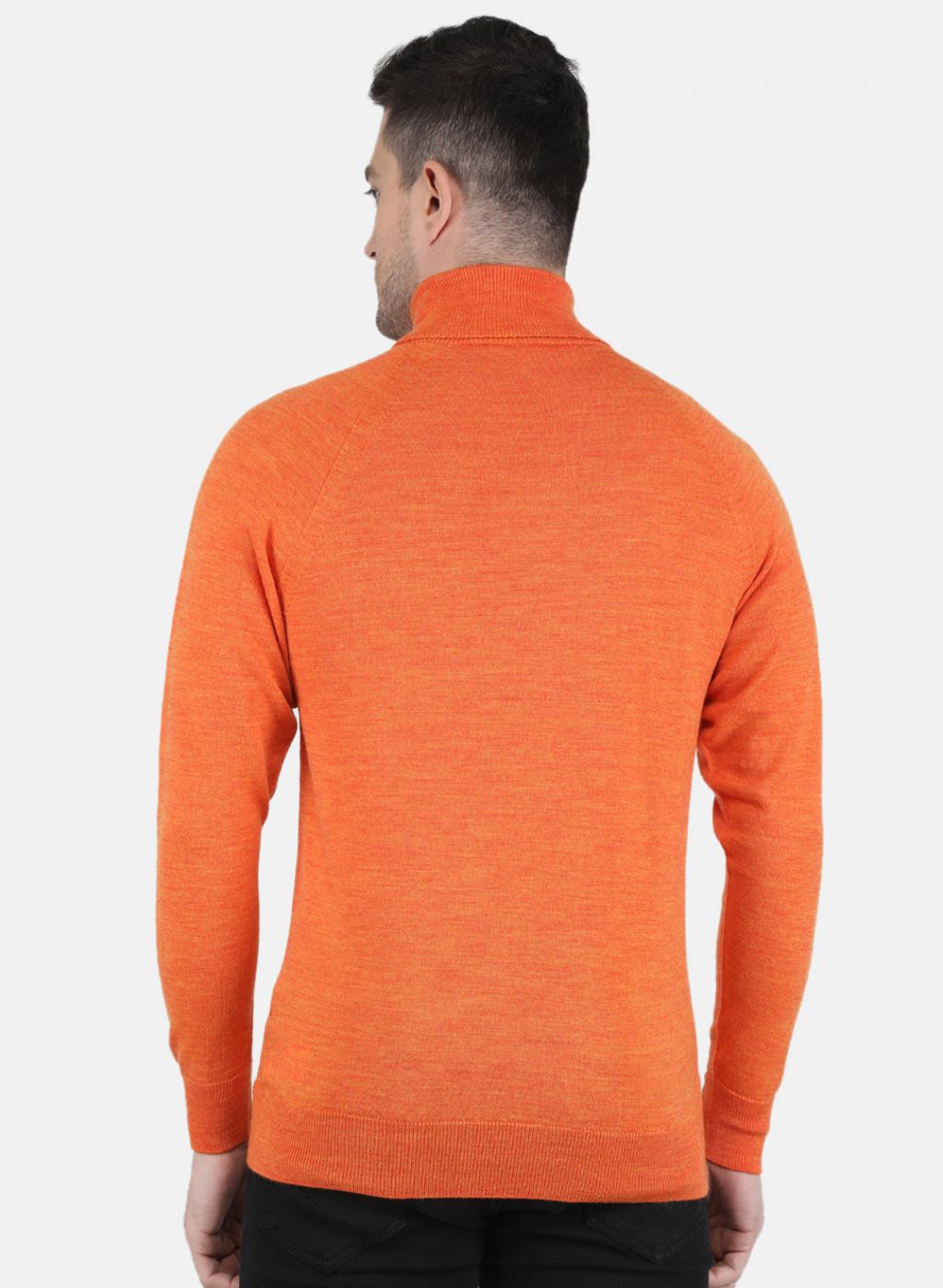 Men Orange Solid Pullover