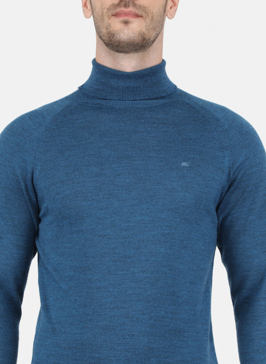 Men Blue Solid Pullover
