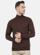 Men Brown Solid Pullover