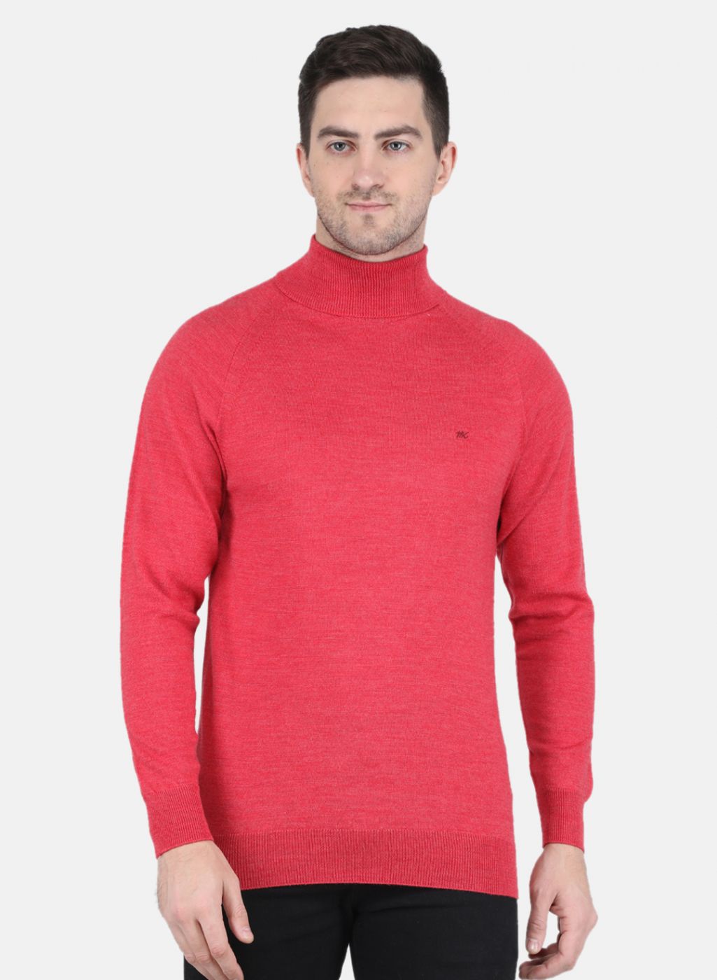 Men Pink Solid Pullover