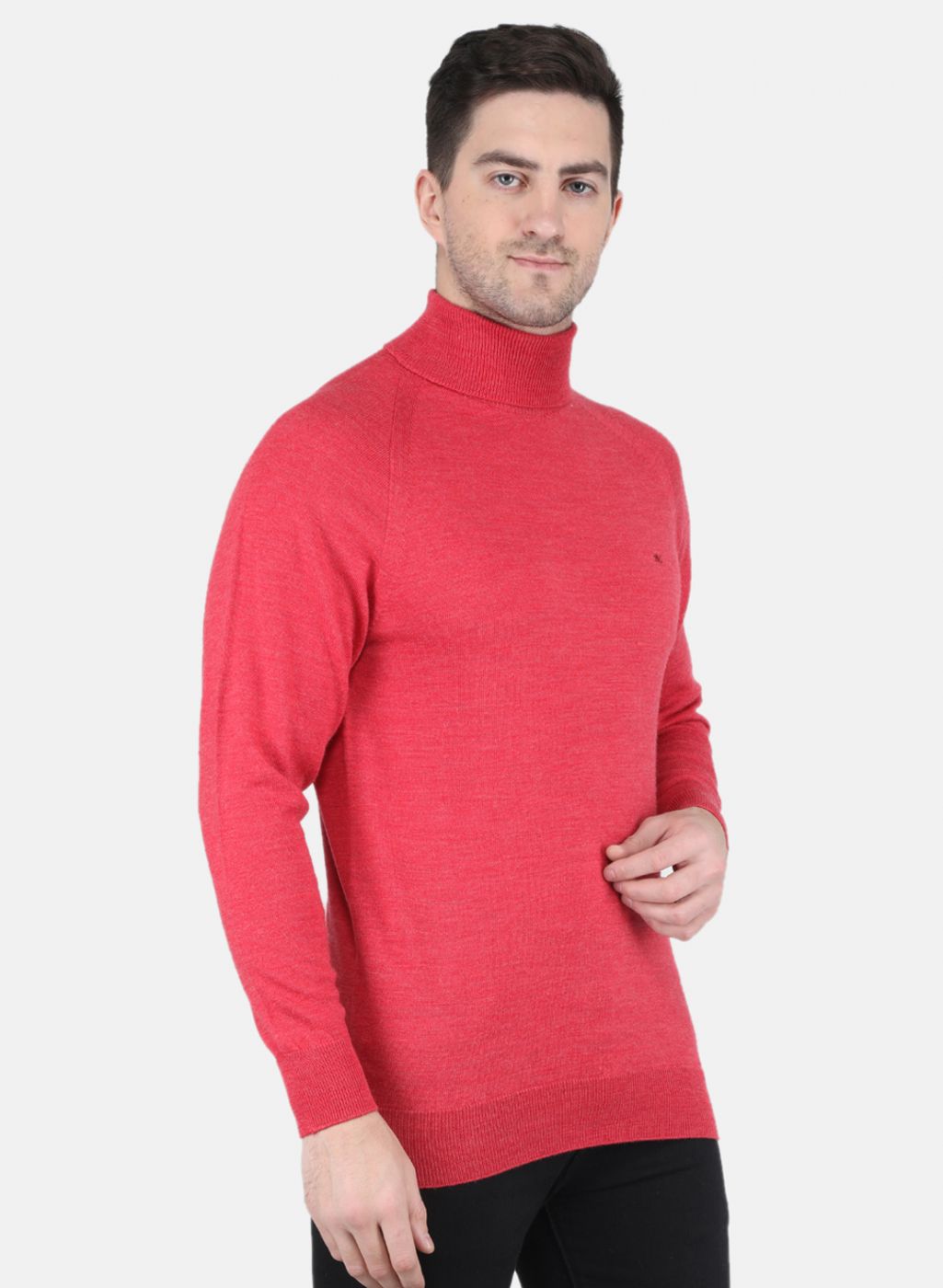 Men Pink Solid Pullover