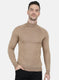 Men Beige Solid Pullover