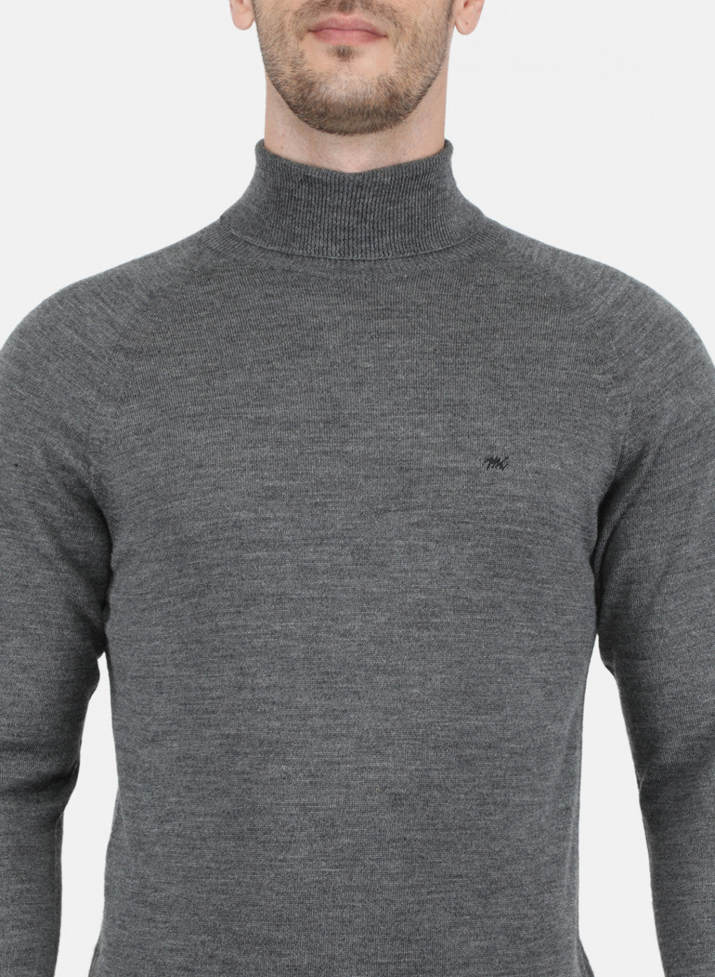 Men Grey Solid Pullover