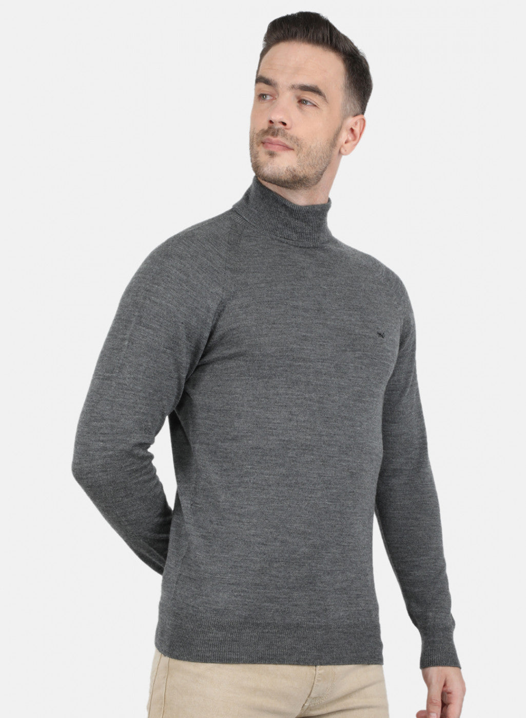 Men Grey Solid Pullover