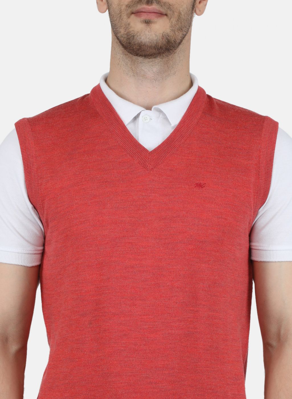 Men Red Solid Sweater