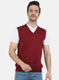 Men Maroon Solid Sweater