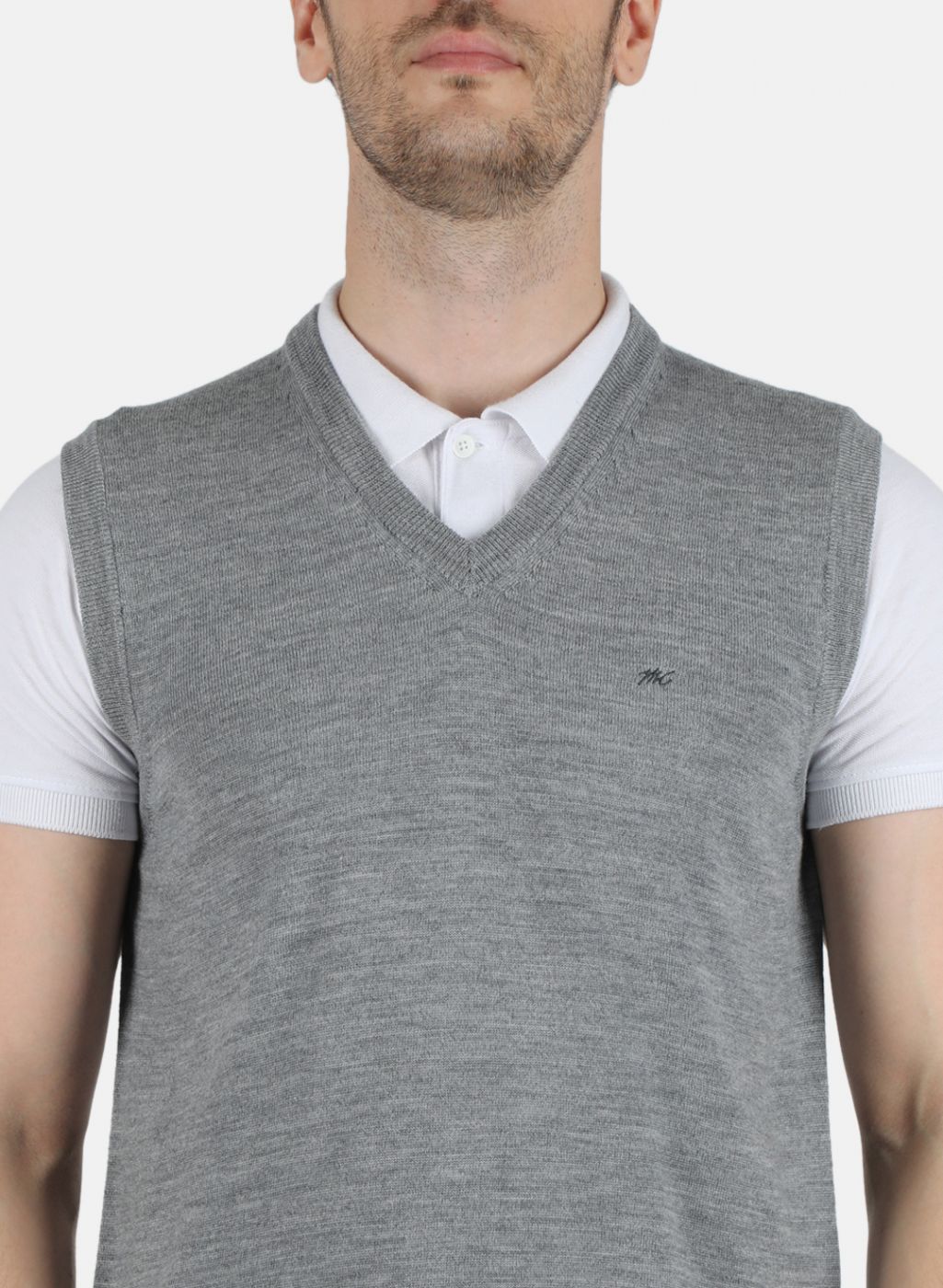 Men Grey Solid Sweater