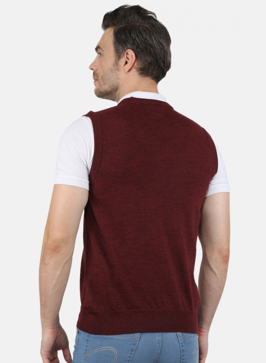 Men Purple Solid Sweater