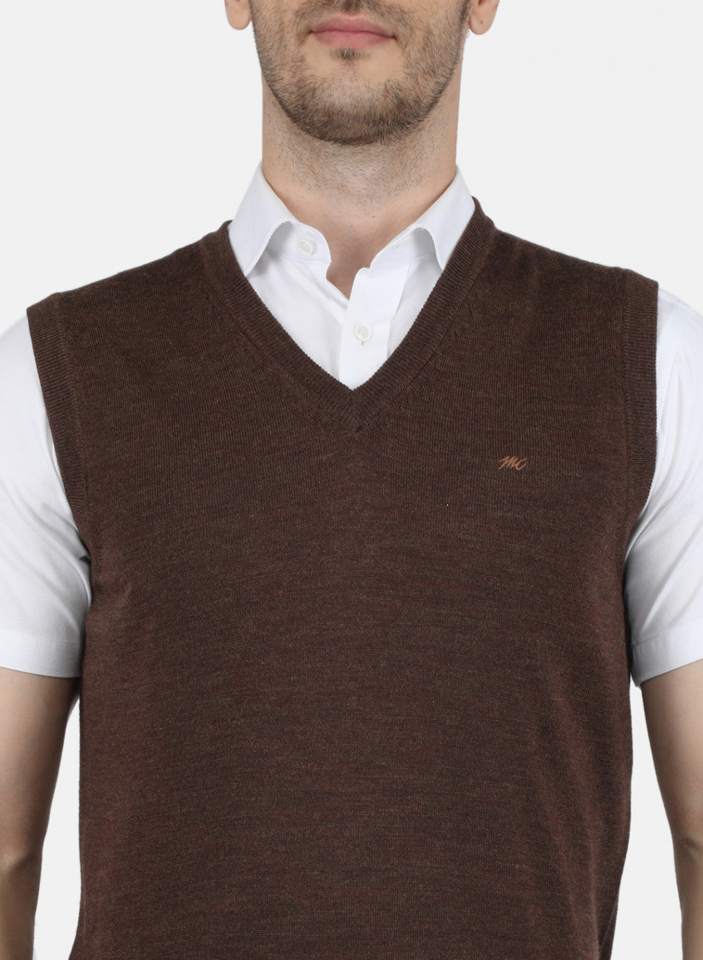 Men Brown Solid Sweater