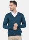 Men Blue Solid Cardigan
