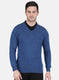 Men Blue Solid Pullover