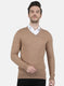 Men Beige Solid Pullover