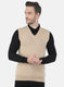 Men Beige Solid Sweater