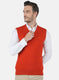 Men Orange Solid Sweater