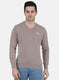 Men Beige Solid Pullover