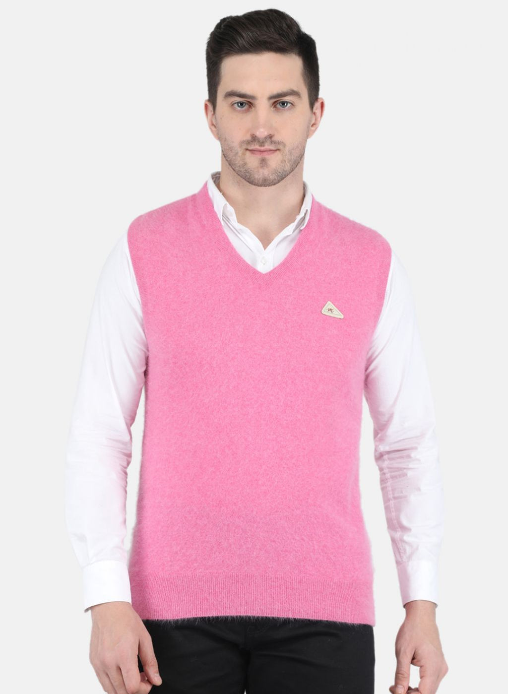 Men Pink Solid Sweater