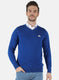 Men Royal Blue Solid Pullover