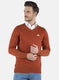 Men Orange Solid Pullover