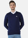 Men Blue Solid Pullover