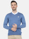 Men Blue Solid Pullover