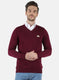 Men Maroon Solid Pullover