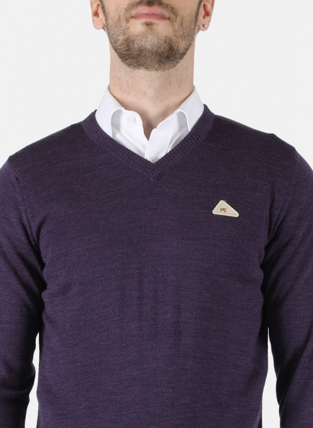 Men Purple Solid Pullover