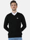 Men Black Solid Pullover