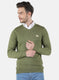 Men Olive Solid Sweater
