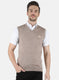 Men Beige Solid Sweater