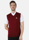 Men Maroon Solid Sweater