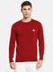 Men Maroon Solid Pullover