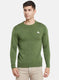 Men Olive Solid Pullover