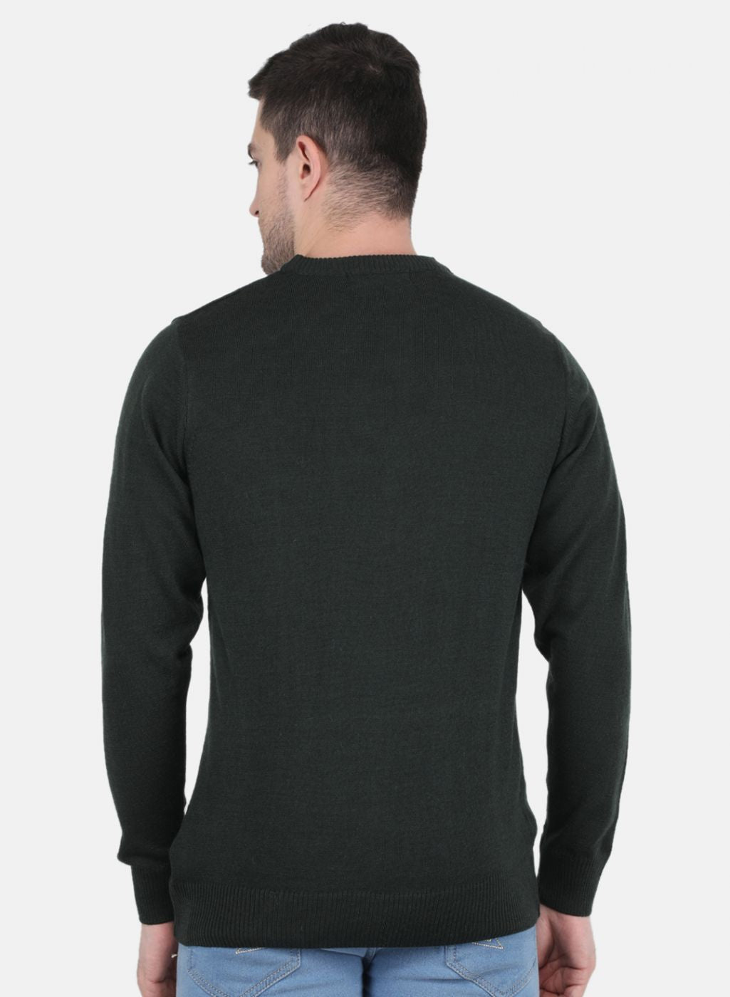 Men Green Solid Pullover