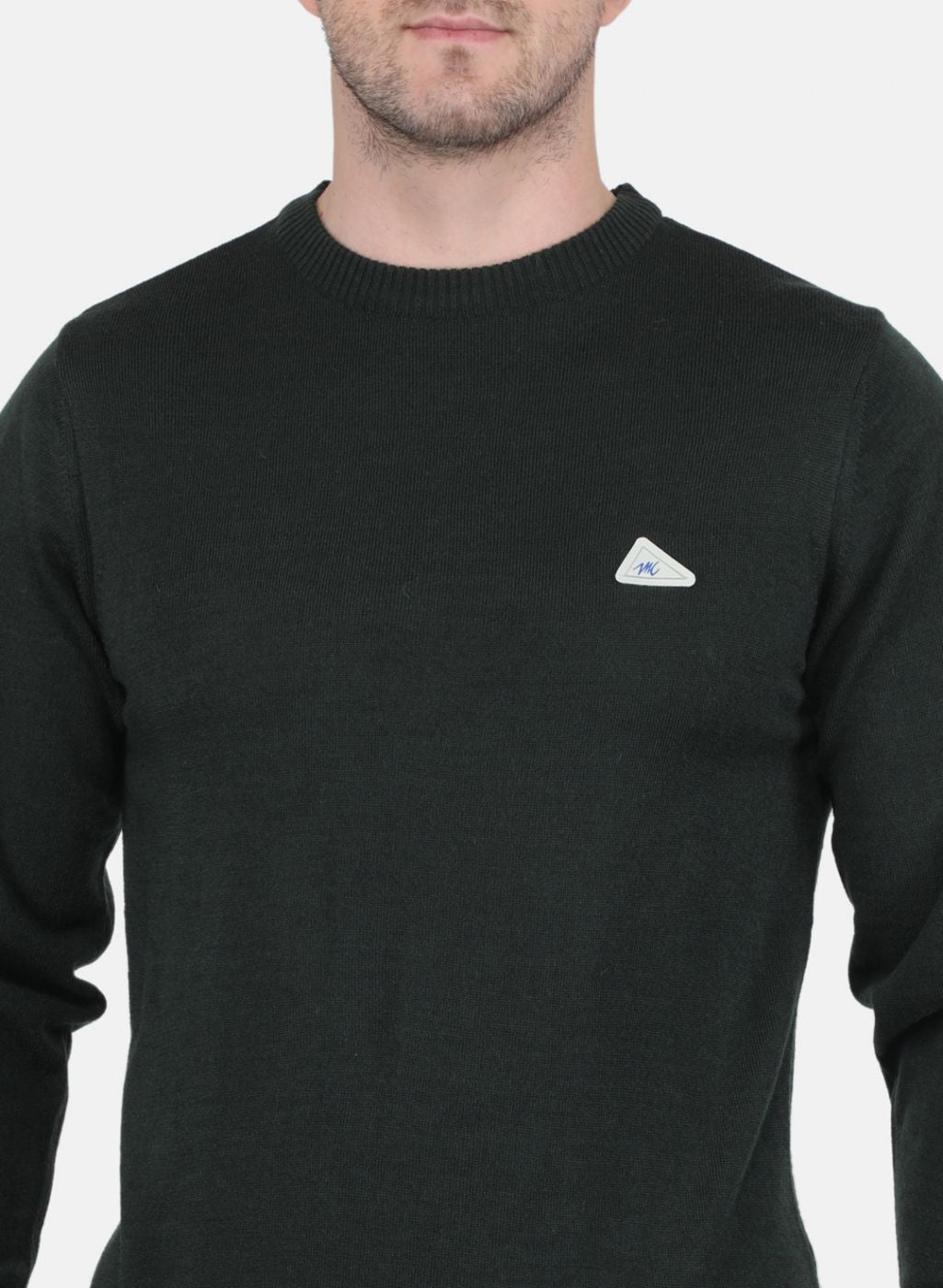 Men Green Solid Pullover